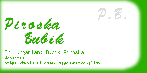 piroska bubik business card